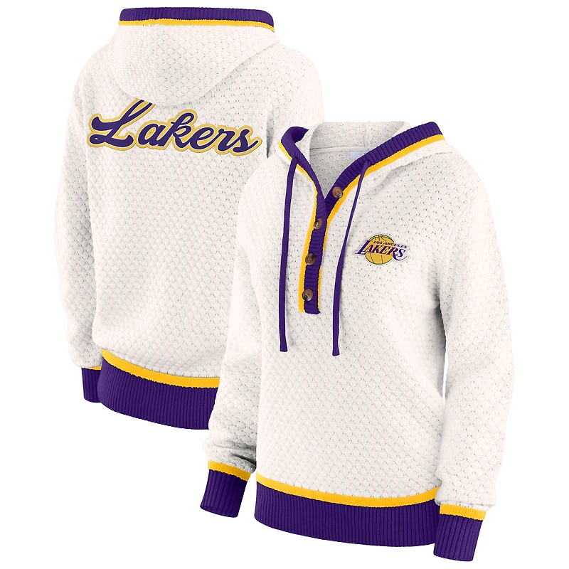 Women's WEAR by Erin Andrews White Los Angeles Lakers Plus Hoodie Sweater