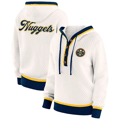 Women's WEAR by Erin Andrews White Denver Nuggets Plus Hoodie Sweater