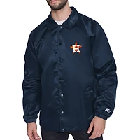 Men's Starter  Navy Houston Astros Retro Logo Raglan Coaches Full-Snap Jacket