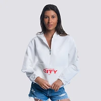 Women's Lusso  White St. Louis City SC Paige Half-Zip Hooded Jacket