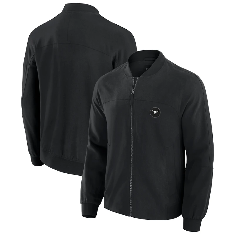 Men's J. Palmer Black Texas Longhorns Lightweight Cover-4 Tri-Blend Full-Zip Jacket