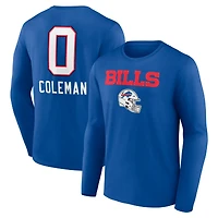 Men's Keon Coleman Royal Buffalo Bills Team Wordmark Name & Number Long Sleeve T-Shirt