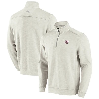 Men's Tommy Bahama White Texas A&M Aggies Sport Tobago Bay Tri-Blend Quarter-Zip Pullover