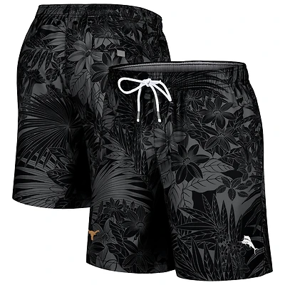Men's Tommy Bahama Black Texas Longhorns Santiago Palms Board Shorts