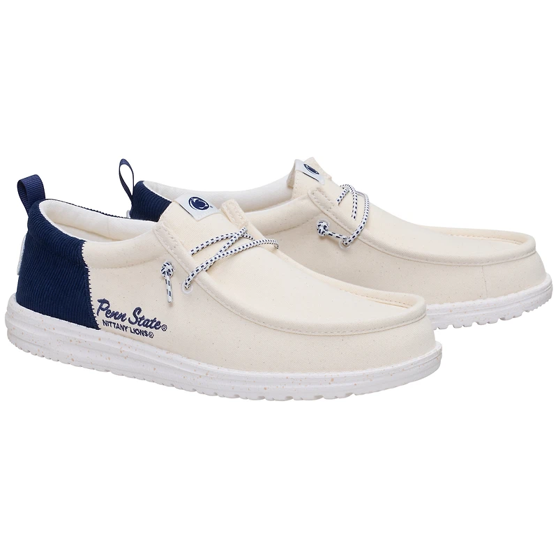 Men's Hey Dude  White/Navy Penn State Nittany Lions Wally Casual Slip-On Shoes
