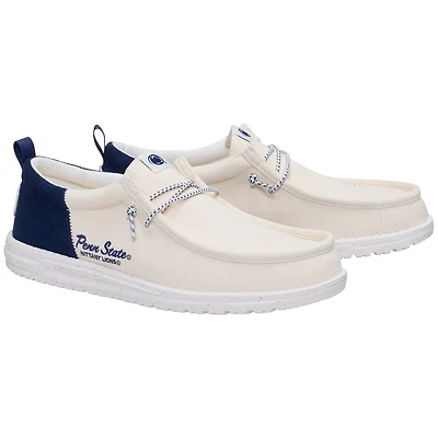 Men's Hey Dude  White/Navy Penn State Nittany Lions Wally Casual Slip-On Shoes