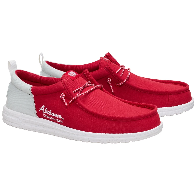 Men's Hey Dude Crimson/White Alabama Crimson Tide Wally Casual Slip-On Shoes