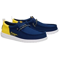 Men's Hey Dude  Navy/Maize Michigan Wolverines Wally Casual Slip-On Shoes
