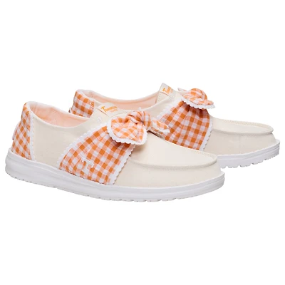 Women's Hey Dude  White/Tennessee Orange Tennessee Volunteers Wendy Bow Casual Slip-On Shoes