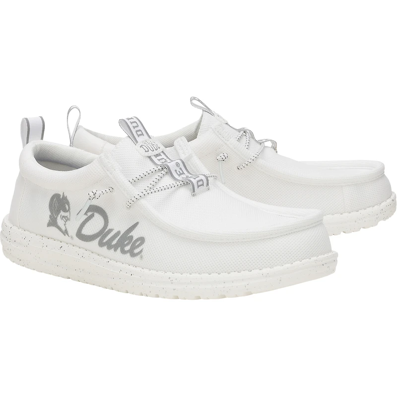 Men's Hey Dude White Duke Blue Devils Wally Casual Shoes