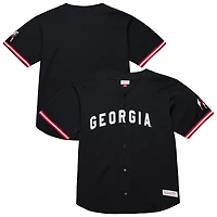 Men's Mitchell & Ness Black Georgia Bulldogs On The Clock Full-Button Fashion Jersey