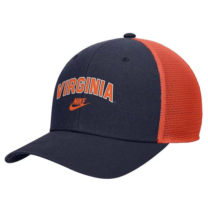 Men's Nike Navy Virginia Cavaliers Vintage Arch Rise Performance Trucker Adjustable Hat