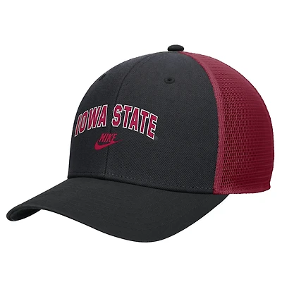 Men's Nike Black Iowa State Cyclones Vintage Arch Rise Performance Trucker Adjustable Hat
