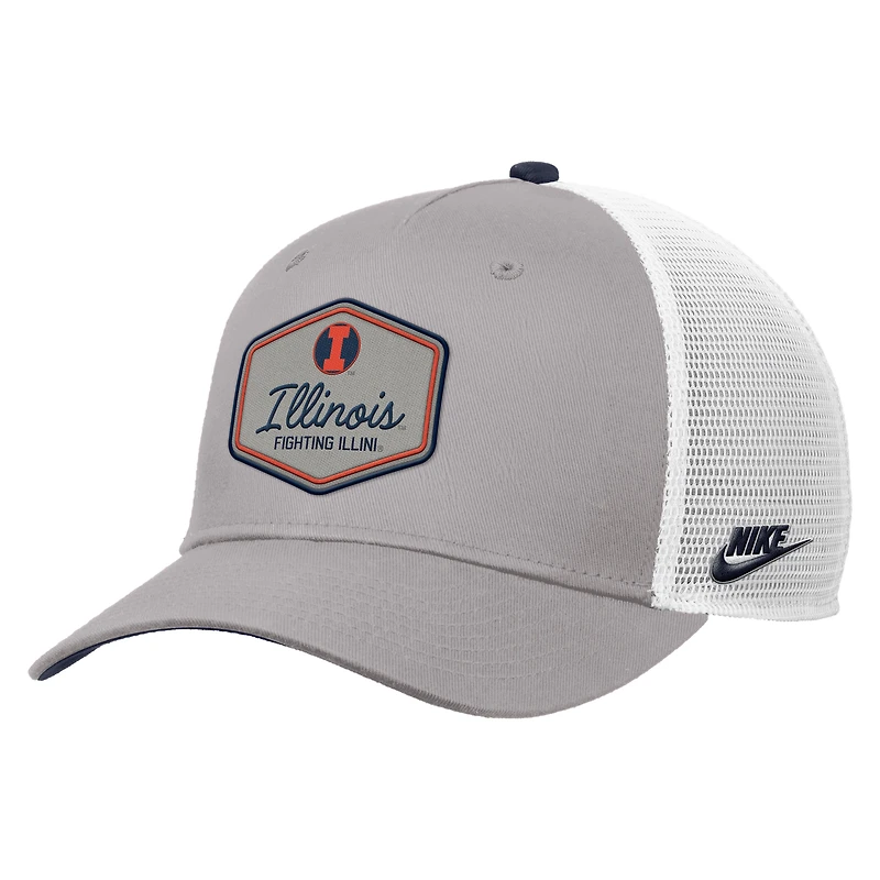 Men's Nike Pewter Illinois Fighting Illini Rise Vintage Adjustable Trucker Hat