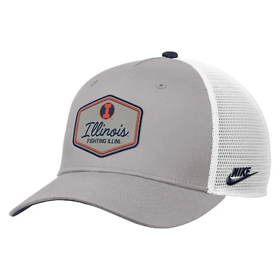 Men's Nike Pewter Illinois Fighting Illini Rise Vintage Adjustable Trucker Hat
