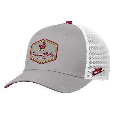 Men's Nike Pewter Iowa State Cyclones Rise Vintage Adjustable Trucker Hat