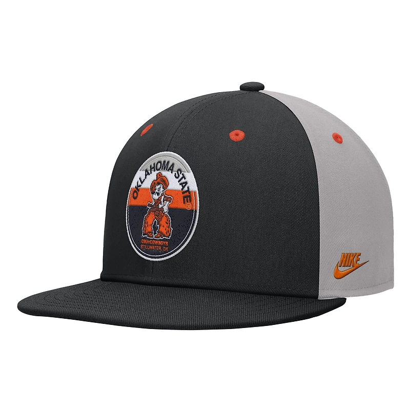 Men's Nike Black Oklahoma State Cowboys Vintage Patch Snapback Hat