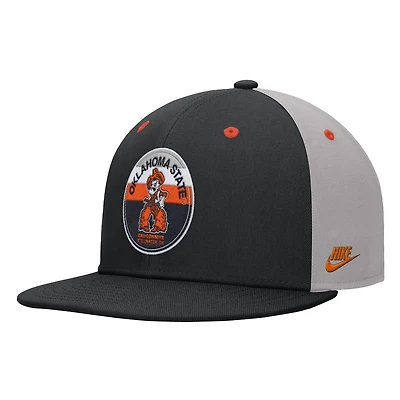 Men's Nike Black Oklahoma State Cowboys Vintage Patch Snapback Hat
