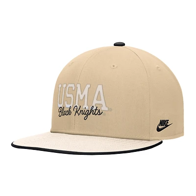 Men's Nike Gold Army Black Knights Vintage Script Pro Dri-FIT Snapback Hat