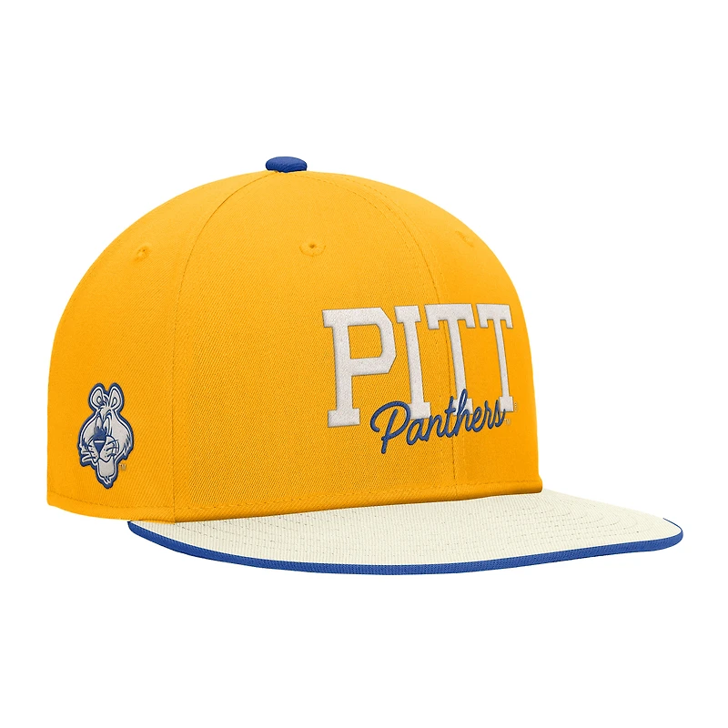 Men's Nike Gold Pitt Panthers Vintage Script Pro Dri-FIT Snapback Hat