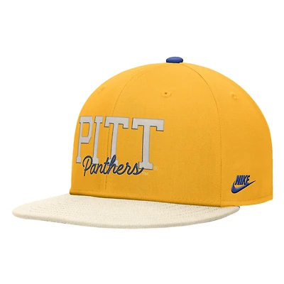 Men's Nike Gold Pitt Panthers Vintage Script Pro Dri-FIT Snapback Hat
