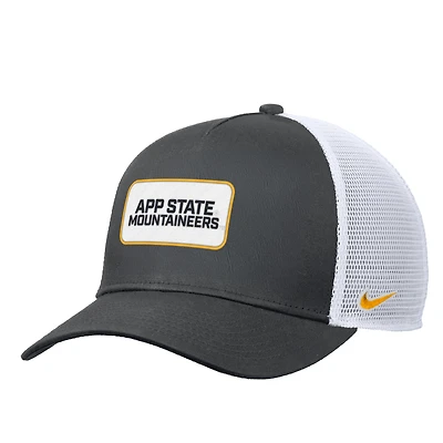 Men's Nike Black Appalachian State Mountaineers 2025 On-Field Rise Trucker Performance Adjustable Hat