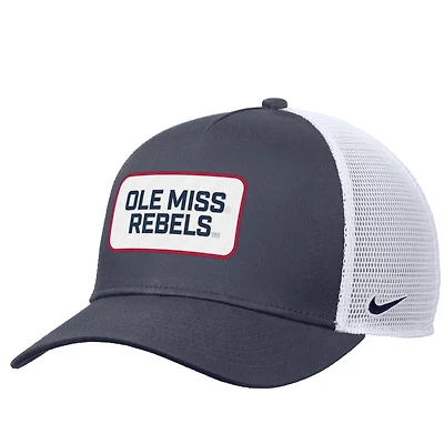 Men's Nike Navy Ole Miss Rebels 2025 On-Field Rise Trucker Performance Adjustable Hat
