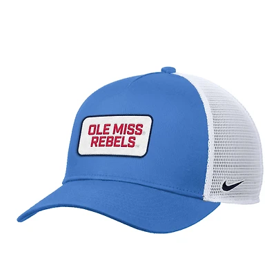 Men's Nike Powder Blue Ole Miss Rebels 2025 On-Field Rise Trucker Performance Adjustable Hat