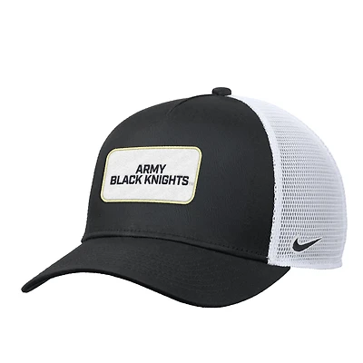 Men's Nike Black Army Black Knights 2025 On-Field Rise Trucker Performance Adjustable Hat