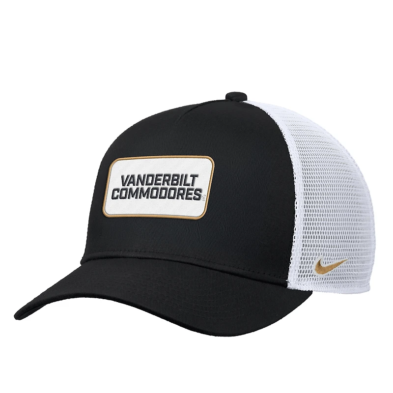 Men's Nike Black Vanderbilt Commodores 2025 On-Field Rise Trucker Performance Adjustable Hat
