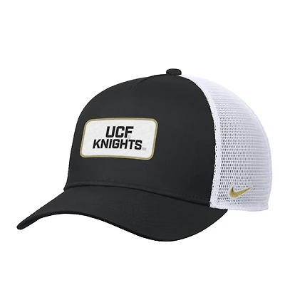 Men's Nike Black UCF Knights 2025 On-Field Rise Trucker Performance Adjustable Hat