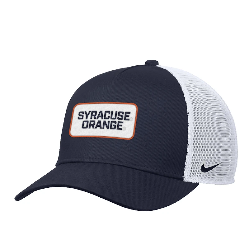 Men's Nike Navy Syracuse Orange 2025 On-Field Rise Trucker Performance Adjustable Hat