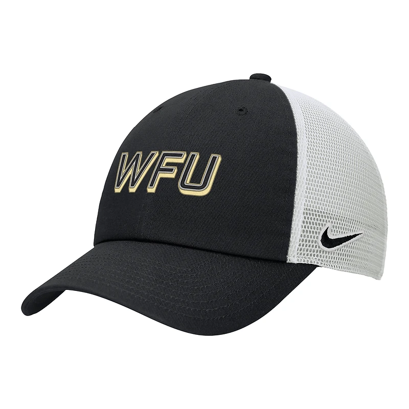 Men's Nike Black Wake Forest Demon Deacons On-Field Club Adjustable Trucker Hat