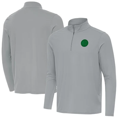 Men's Antigua  Gray Chicago Cubs St. Patrick's Day Intent Quarter-Zip Top