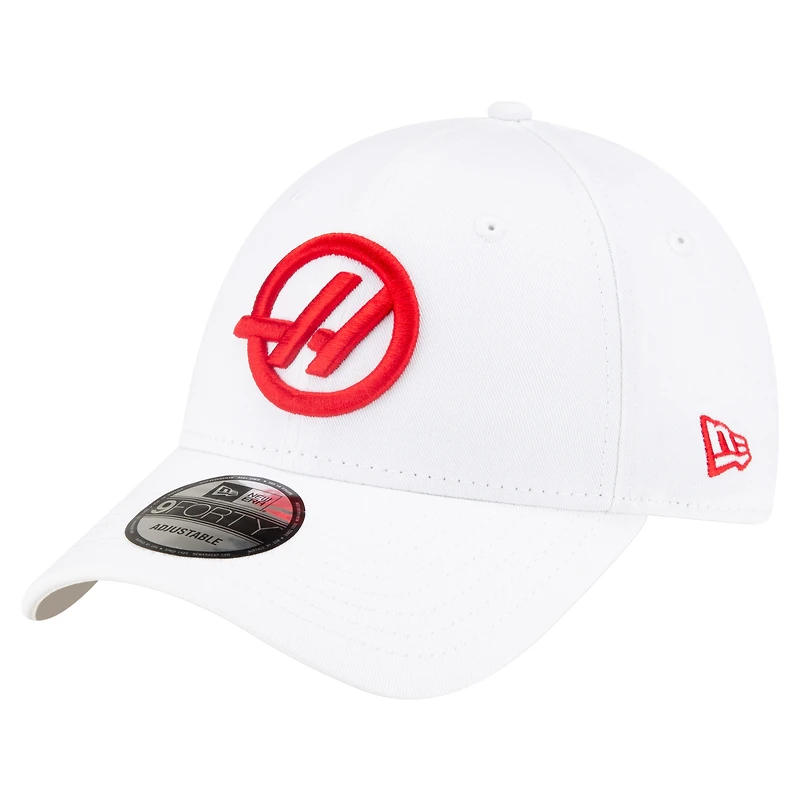 Men's New Era  White Haas F1 Team Flawless 9FORTY Adjustable Hat