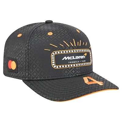 Men's New Era Lando Norris Black McLaren F1 Team 2025 Las Vegas Grand Prix Special 9SEVENTY Adjustable Hat