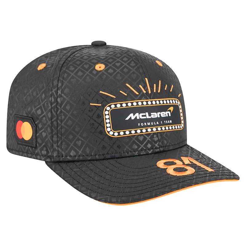Men's New Era Oscar Piastri Black McLaren F1 Team 2025 Las Vegas Grand Prix Special 9SEVENTY Adjustable Hat