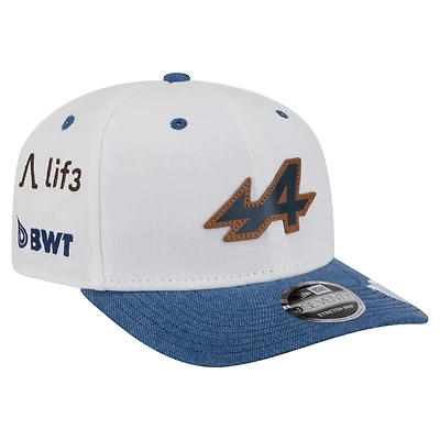 Men's New Era Pierre Gasly White Alpine 2025 USA Grand Prix Special 9SEVENTY COOLERA Adjustable Hat