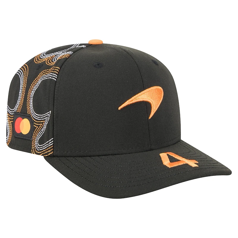 Men's New Era Lando Norris Black McLaren F1 Team 2025 USA Grand Prix Special 9SEVENTY COOLERA Adjustable Hat