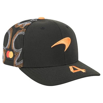 Men's New Era Lando Norris Black McLaren F1 Team 2025 USA Grand Prix Special 9SEVENTY COOLERA Adjustable Hat