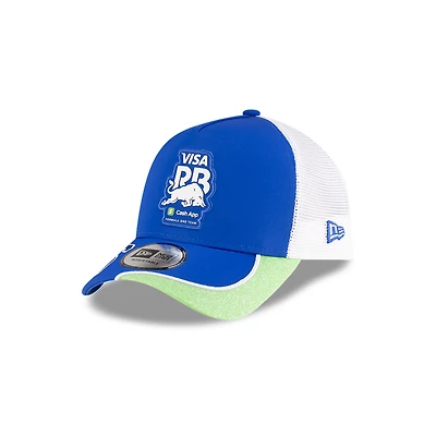 Men's New Era Isack Hadjar Blue VCARB 2025 Las Vegas Grand Prix Special Glitter Trucker Adjustable Hat