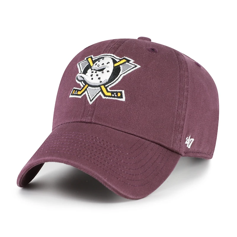Men's '47  Purple Anaheim Ducks Alternate Logo Clean Up Adjustable Hat