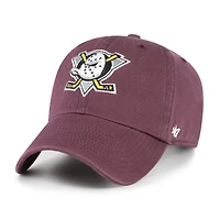 Men's '47  Purple Anaheim Ducks Alternate Logo Clean Up Adjustable Hat