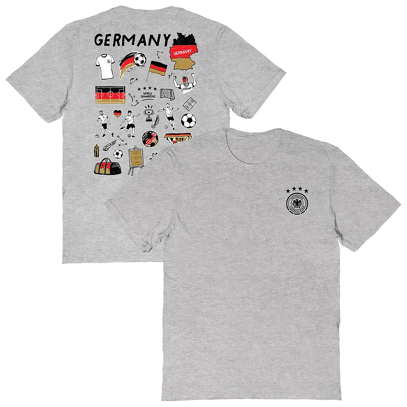 Women's Vive La Fete Heather Gray Germany National Team Impressions Artwork T-Shirt