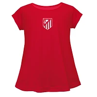 Girls Toddler Vive La Fete Red Atletico de Madrid Color Badge A-Line Top