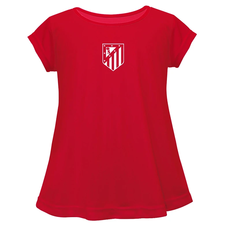 Girls Toddler Vive La Fete Red Atletico de Madrid Color Badge A-Line Top
