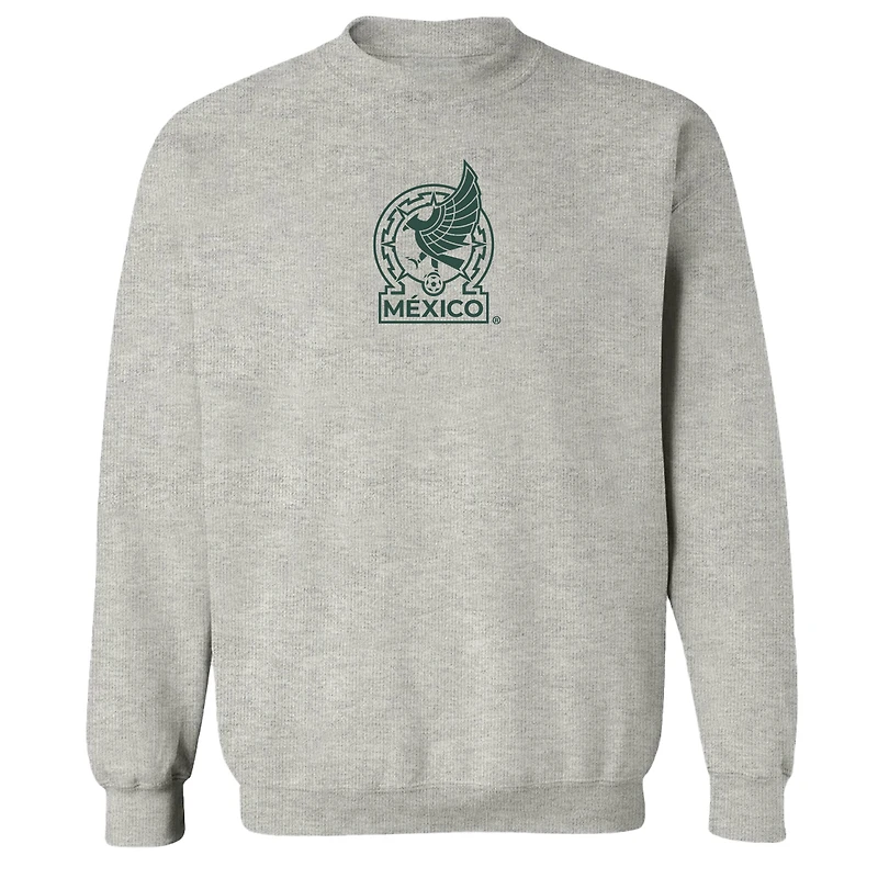 Women's Vive La Fete Heather Gray Mexico National Team Color Badge Pullover Sweatshirt