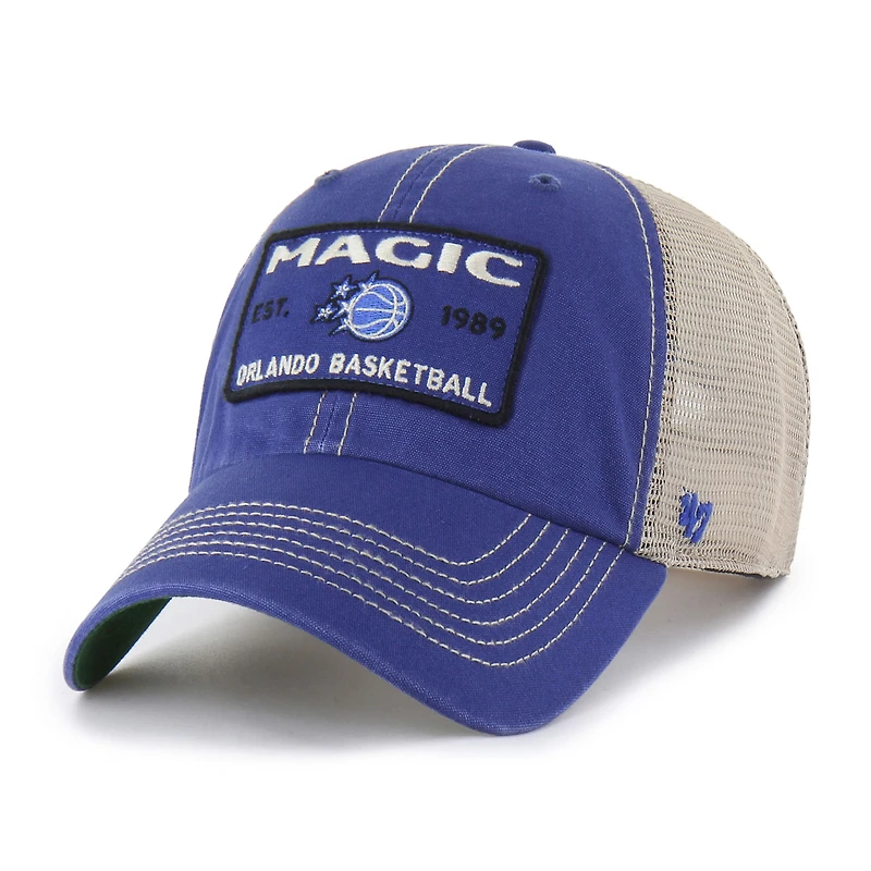Men's '47 Blue/Tan Orlando Magic Wabash Patch Clean Up Adjustable Hat