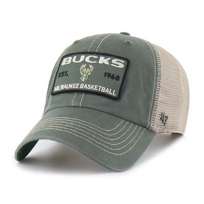 Men's '47 Hunter Green/Tan Milwaukee Bucks Wabash Patch Clean Up Adjustable Hat