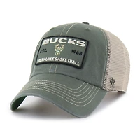Men's '47 Hunter Green/Tan Milwaukee Bucks Wabash Patch Clean Up Adjustable Hat